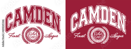 Vector typography in varsity vintage style