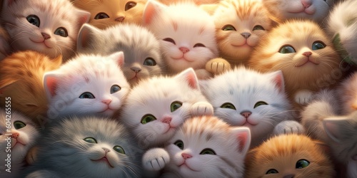 wallpaper baby cats illustration by generative AI