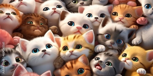 wallpaper baby cats illustration by generative AI