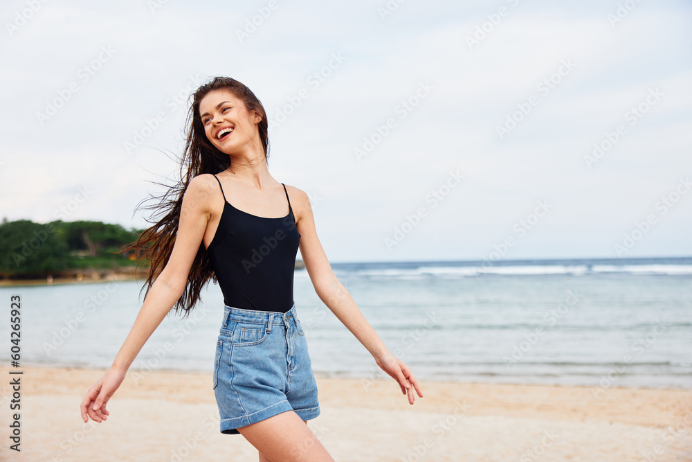 beach woman sea summer female young running lifestyle sunset smile travel beach woman sea summer female young running lifestyle sunset smile travel