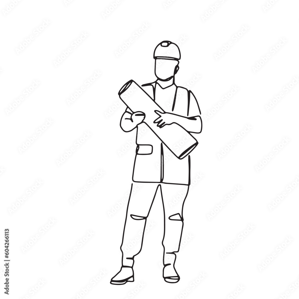 continuous line drawing engineer building
Construction supervision vector illustration simple.Hand drawn illustration about occupation. continuous line drawing engineer building
Construction supervision vector illustration simple.Hand drawn illustration about occupation.