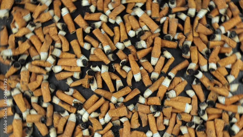 Many smoked cigarettes. Environmental pollution. Smoking harms health. Problems and depression. A person smokes a lot. Background from cigarettes. A brown filter in a cigarette. NO SMOKING Many smoked cigarettes. Environmental pollution. Smoking harms health. Problems and depression. A person smokes a lot. Background from cigarettes. A brown filter in a cigarette. NO SMOKING