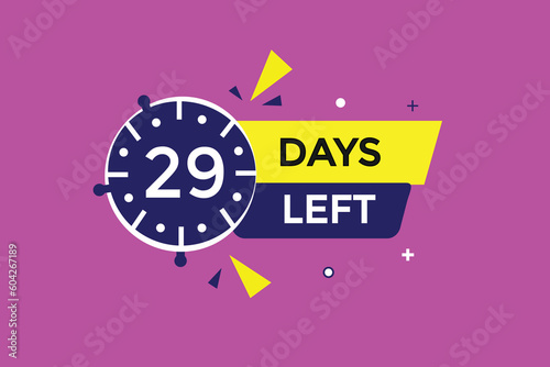 29 days left countdown template  29 day countdown left banner label button eps 29    