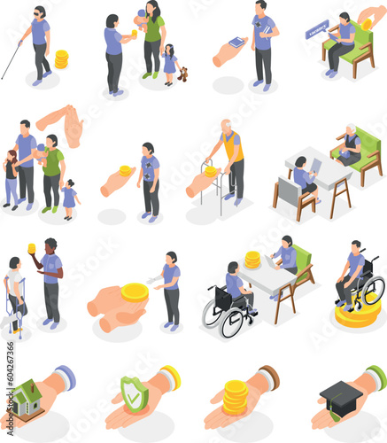 Social Insurance Icons Set