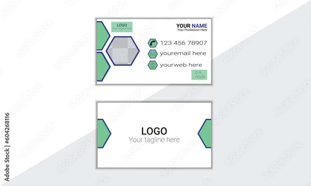 Standard double-sided visiting cards. Clean and Vector illustration.
