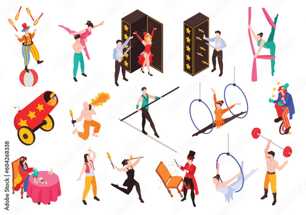 Isometric Circus Icon Set Isometric Circus Icon Set