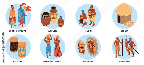 African People Round Compositions