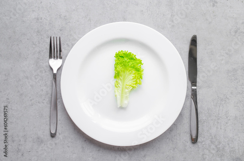 
salad on a white plate, diet, proper nutrition, figure, green lettuce leaf, natural product, fitness, diet food, restaurant food, serving