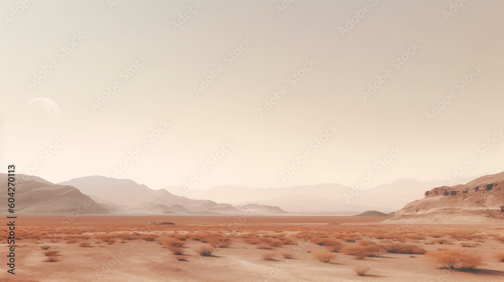 Desert landscape. Generative ai.