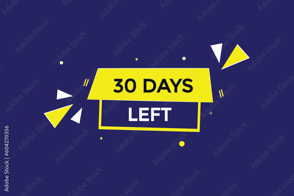 30 days left countdown template, 30 day countdown left banner label button eps 30   
