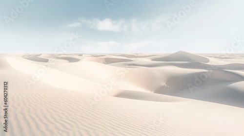 White Sand Dunes in the Desert. Designed using Generative AI