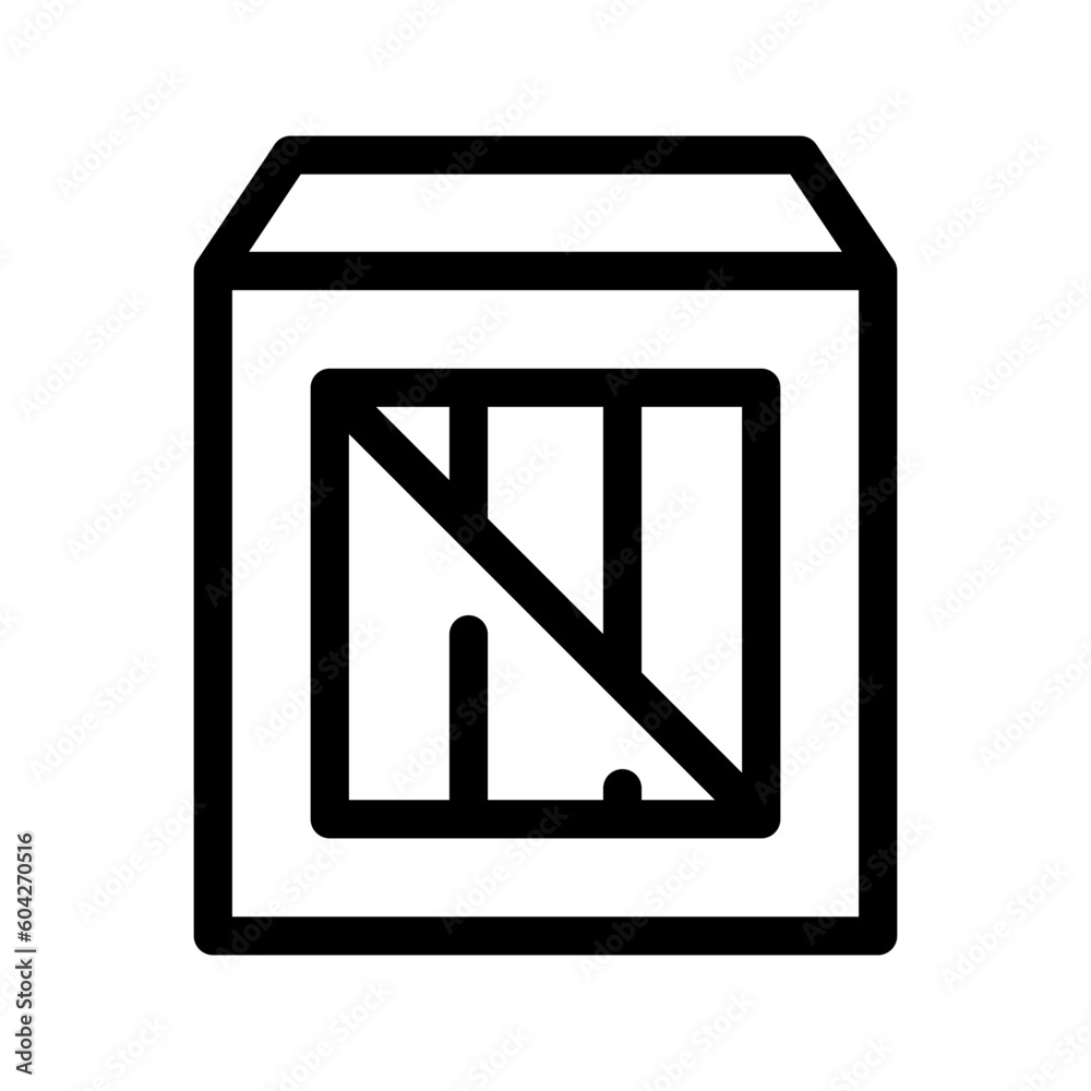 Wooden Box Icon Vector Symbol Design Illustration Wooden Box Icon Vector Symbol Design Illustration