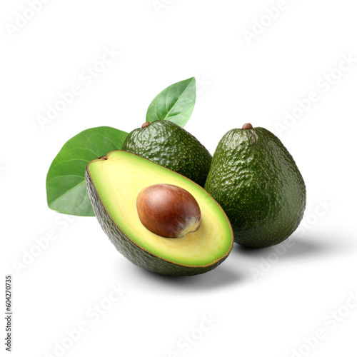 avocado fresh organic fruit for healthy diet isolated image on white background