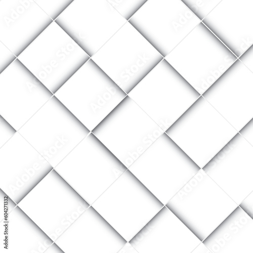 3d seamless cubes pattern. White ceramic tile background. Abstract square mosaic.
