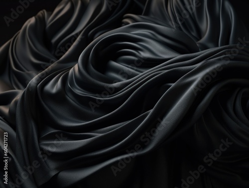 Black abstract background luxury cloth elegant fabric for background created with Generative AI technology.