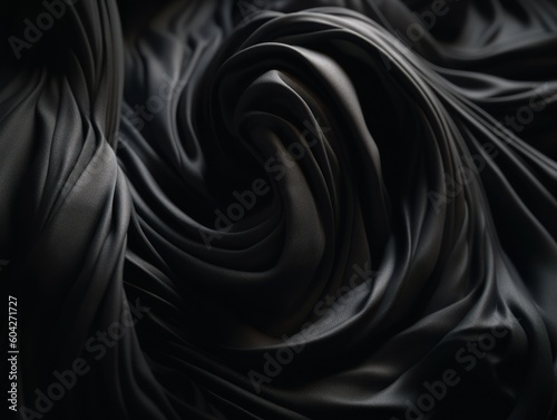 Black abstract background luxury cloth elegant fabric for background created with Generative AI technology.