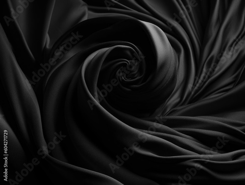 Black abstract background luxury cloth elegant fabric for background created with Generative AI technology.