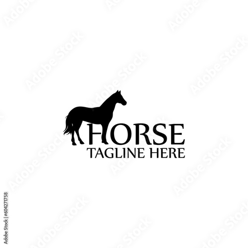 Horse logo template isolated on white background