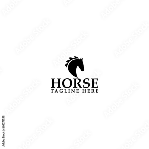 Horse logo template isolated on white background
