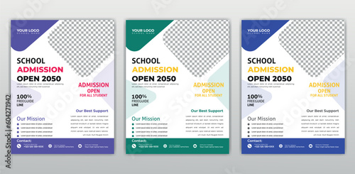 School admission flyer design, kids education leaflet brochure, cover layout School Admission Open Flyer Design Template Vector Education Center poster, Kids Education Flyer Template. for social media
