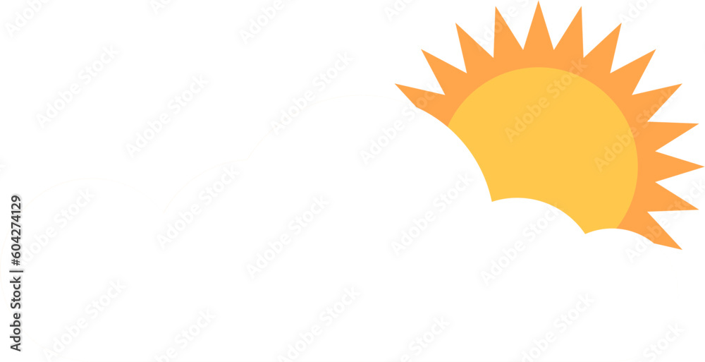 Naklejka premium Cloud and Sun Icon Illustration