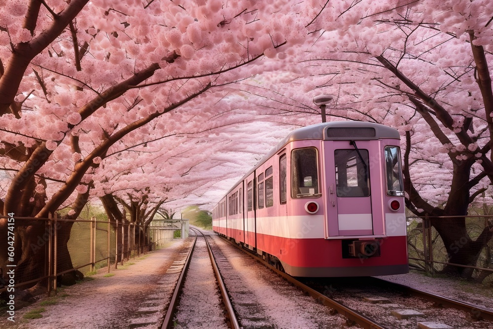 鉄道と桜の道
