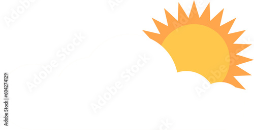 Cloud and Sun Icon Illustration