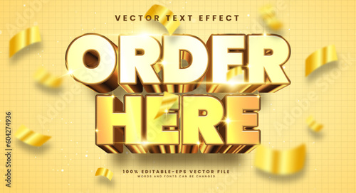 Order here editable text style effect. Vector text effect, with golden luxury concept. photo