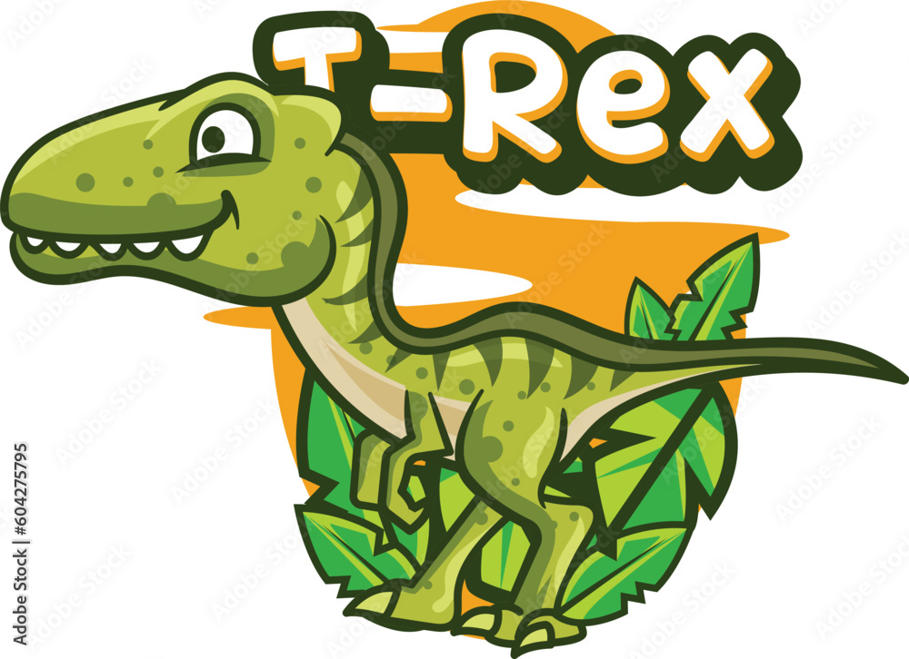 Naklejka premium Cute Dinosaur mascot vector