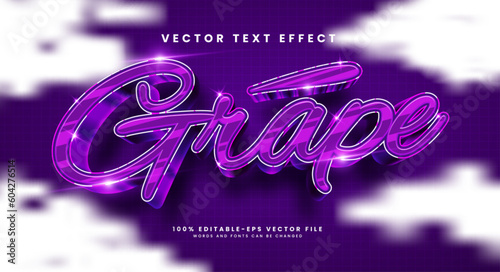 Grape editable text style effect. Vector text effect, with luxury concept.
