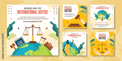 World Day for International Justice Social Media Post Illustration Flat Cartoon Hand Drawn Templates Background