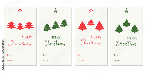 Merry Christmas tags set. Christmas printable gift tags.