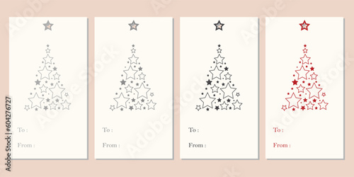 Merry Christmas tags set. Christmas printable gift tags.