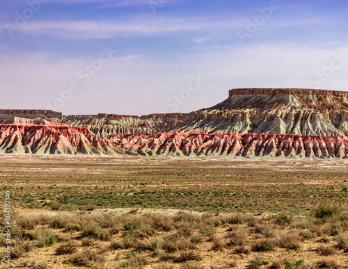 Yangykala Canyon in the Balkan region, Turkmenistan. Also known as Fiery Fortress and Crocodile's Mouth.