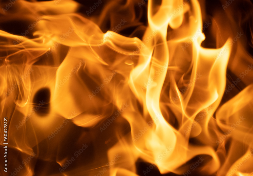 Flames of fire on black background Flames of fire on black background