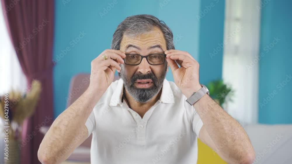 Middle-aged man with visual impairment. Middle-aged man with visual impairment.
