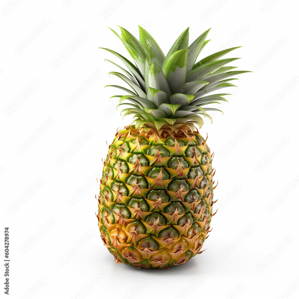 Fototapeta premium fresh pineapple fruit rip isolated image on white background