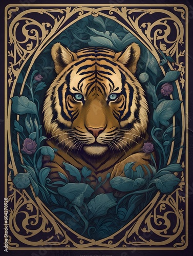  Royal Stripes  The Tiger s Card    Illustration   Creative Design   Generative AI Artwork