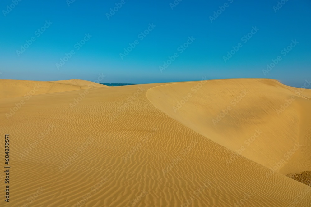The Maspalomas Dunes are located on the southern coast of Gran Canaria, just south of the popular tourist town of Maspalomas. The sand dunes shift and change shape in the breeze.