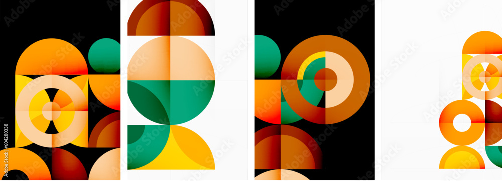 Vector illustrations of abstract geometric background designs for poster, wallpaper or landing page