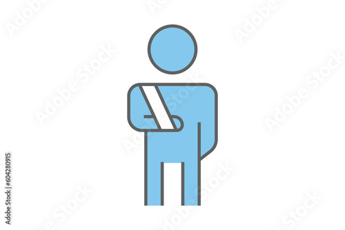 Accident and injuries icon. accident insurance type. Two tone icon style design. Simple vector design editable