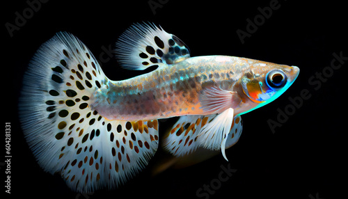 View of a nice guppy with spot lighting