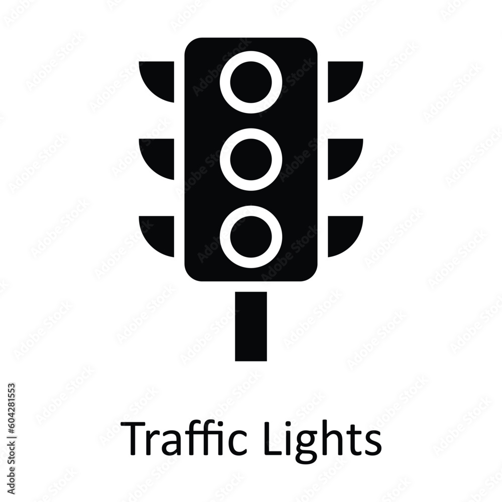 Traffic Lights vector solid Icon Design illustration. Location and Map Symbol on White background EPS 10 File Traffic Lights vector solid Icon Design illustration. Location and Map Symbol on White background EPS 10 File