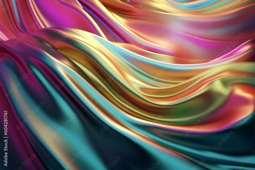 Elegant holographic silk. Generate Ai Elegant holographic silk. Generate Ai