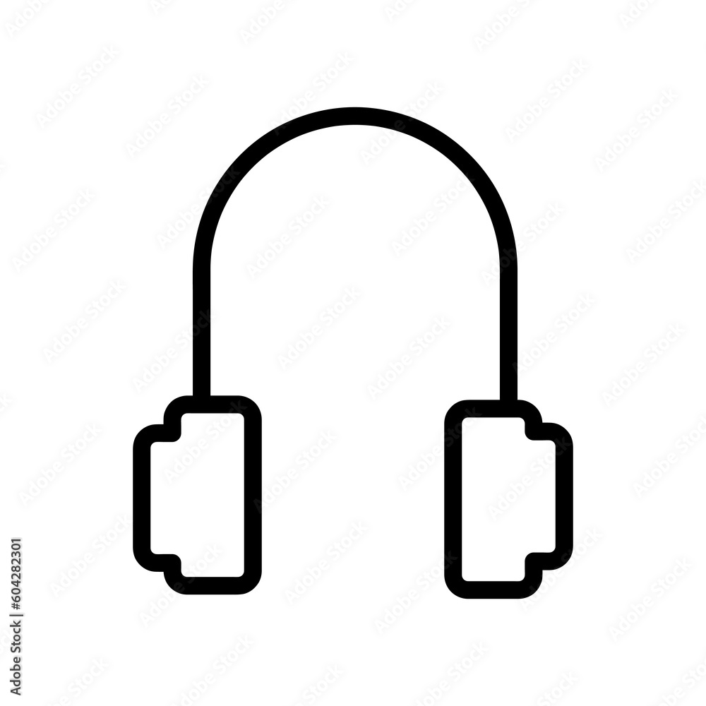Headphones - Vector icon flat illustration on white background..eps Headphones - Vector icon flat illustration on white background..eps
