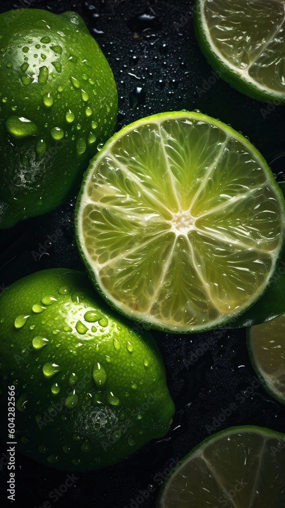 Closeup of fresh green lemons Closeup of fresh green lemons