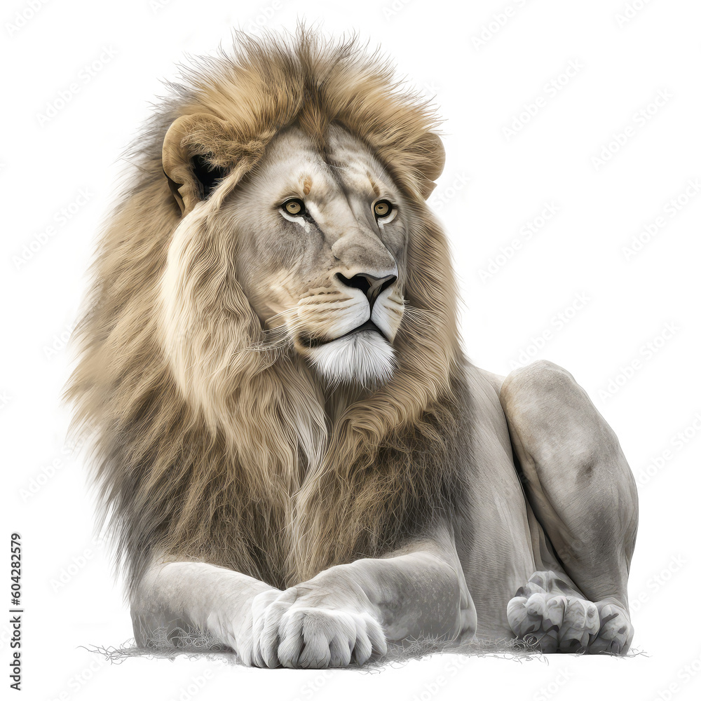 brown lion isolated on white brown lion isolated on white
