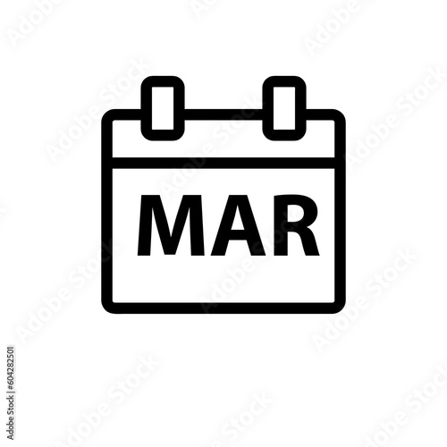  MARC Month Calendar Icon illustration sign design style on white background..eps
