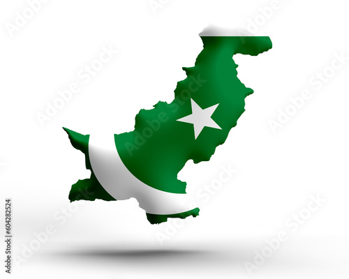 Billede på lærred Pakistan map country national day flag pakistani indian celebration festival hol