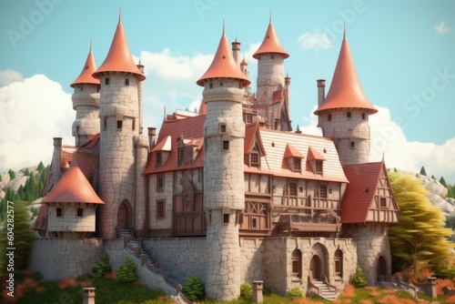 Fairy tale castle land. Generate AI